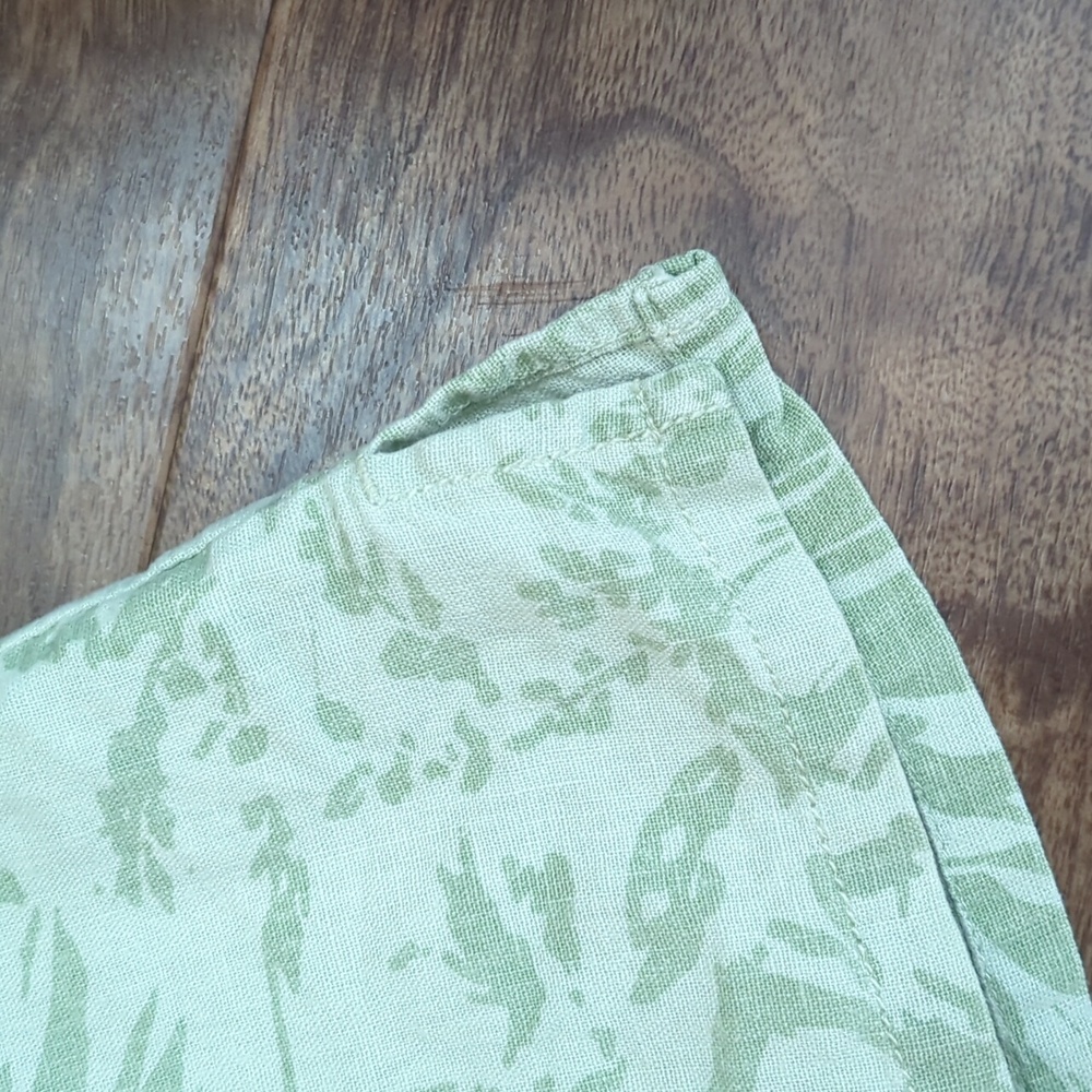 Linen Blend Green Floral Short Sleeve Shirt - Picture 7 of 9